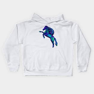 Pony - sparkly, glittery, magical, horse with flowing mane Kids Hoodie